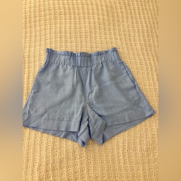 NWOT • A New Day • Women’s High-Rise Linen Pull-on Shorts • Light Blue, Small - Picture 14 of 16